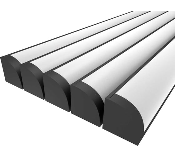 Комплект Ledcraft LC-LPU1616M20-1x5Black из 5 шт чёрный (1м профиль+1м рассеиватель+2 заглушки+2 крепежа) 1616150014 1