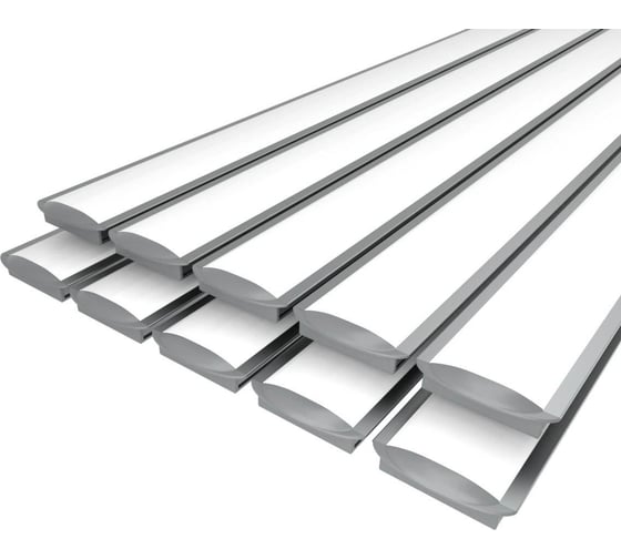 Комплект Ledcraft LC-LPV0734M28-2x10Silver из 10 шт серебро (2м профиль+2м рассеиватель+2 заглушки) 1616240740 1