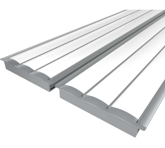 Комплект Ledcraft LC-LPV0956M16-2x2Silver из 2 шт серебро (2м профиль+2м рассеиватель 3шт+2 заглушки) 1616240106 1