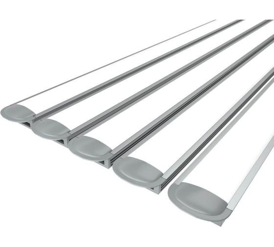 Комплект Ledcraft LC-LPV1234M28-2x5Silver из 5 шт серебро (2м профиль+2м рассеиватель+2 заглушки) 1616240531 1