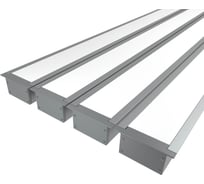 Комплект Ledcraft LC-LPV3263M44-2x4Silver из 4 шт серебро (2м профиль+2м рассеиватель+2 заглушки+комплект шурупов) 1616240369