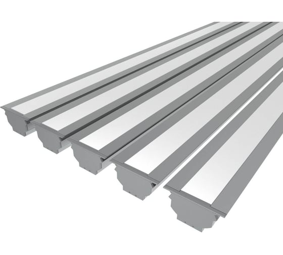 Комплект Ledcraft LC-LPV4889M44M16-2x5Silver из 5 шт серебро (2м профиль+2м рассеиватель+2м рассеиватель+2 заглушки+комплект шурупов) 1616240571 1
