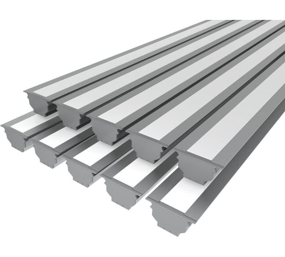 Комплект Ledcraft LC-LPV4889M44M16-2x10Silver из 10 шт серебро (2м профиль+2м рассеиватель+2м рассеиватель+2 заглушки+комплект шурупов) 1616240729 1