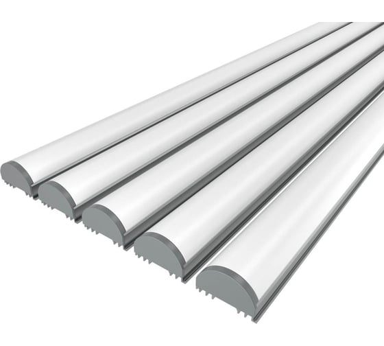 Комплект Ledcraft LC-LSS1236M36R-2x5Silver из 5 шт серебро (2м профиль+2м рассеиватель+2 заглушки+2 крепежа) 1616240509 1