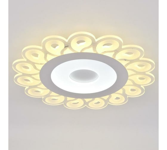 Люстра с ПДУ BayerLux 74658/1 LED 55Вт 3000-6000К диммер, бело-прозрачный 50х50х5 см 5073792