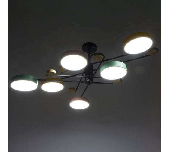 Люстра BayerLux 625355/6 LED 78Вт 3 режима 3000-6000К черный 96х96х33 см 4605512