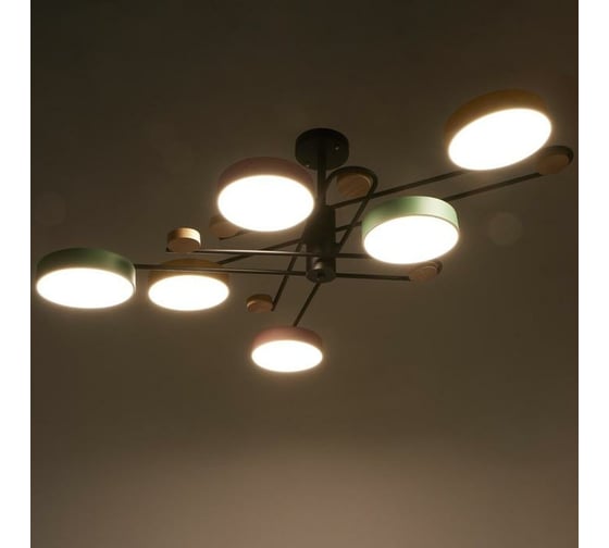 Люстра BayerLux 625355/6 LED 78Вт 3 режима 3000-6000К черный 96х96х33 см 4605512