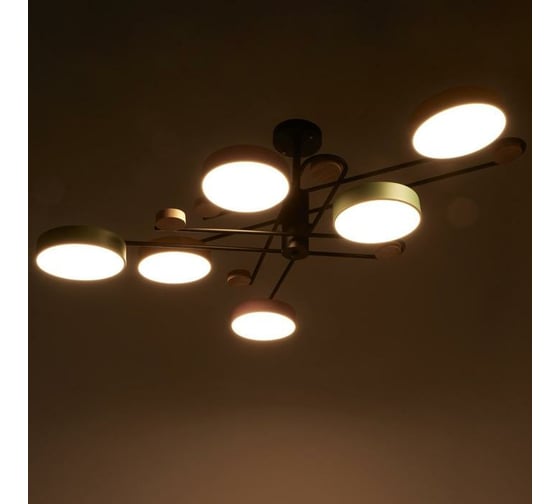 Люстра BayerLux 625355/6 LED 78Вт 3 режима 3000-6000К черный 96х96х33 см 4605512