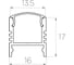Комплект профиля Ledcraft LC-LPS1716M16-3x5Silver 5 шт, серебро (3м профиль+3м рассеиватель+2 заглушки+4 крепежа) 1616340505 2