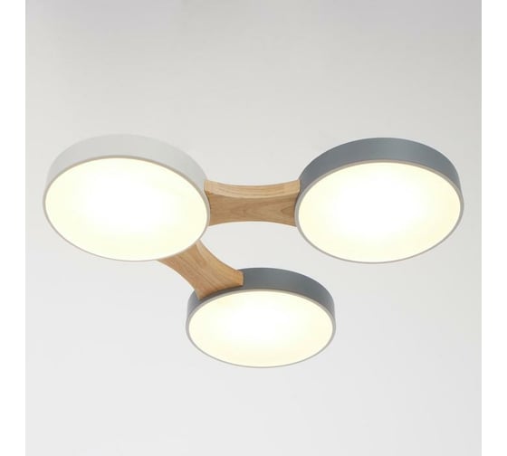 Люстра BayerLux 625362/5 LED 39Вт 3 режима 3000-6000К светлое дерево 67х50х5 см 4605519