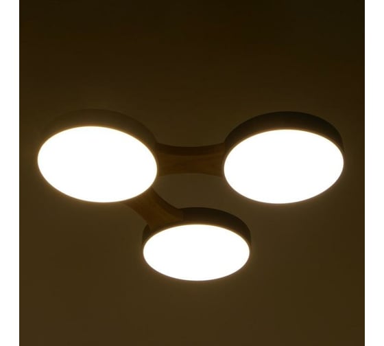 Люстра BayerLux 625362/5 LED 39Вт 3 режима 3000-6000К светлое дерево 67х50х5 см 4605519