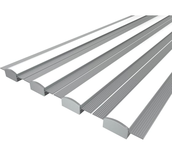 Комплект профиля Ledcraft LC-LPSH1258M28-2x4Silver 4 шт, серебро (2м профиль+2м рассеиватель+2 заглушки+комплект шурупов) 1616240461 1