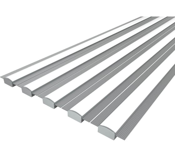 Комплект профиля Ledcraft LC-LPSH1258M28-2x5Silver 5 шт, серебро (2м профиль+2м рассеиватель+2 заглушки+комплект шурупов) 1616240619 1