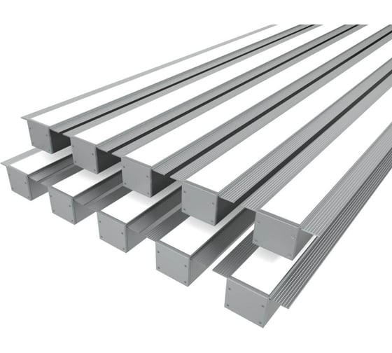 Комплект профиля Ledcraft LC-LPSH3265M34-2x10Silver 10 шт, серебро (2м профиль+2м рассеиватель+2 заглушки+комплект шурупов) 1616240776 1