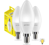 Светодиодная лампа geniled E14 C37 6Вт 3000К 90Ra (3 шт) 01375_3000_3