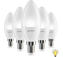 Светодиодная лампа geniled E14 C37 6Вт 3000К 90Ra (5 шт) 01375_3000_5