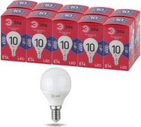 Набор ЭРА 10 штук лампочки RED LINE LED P45-10W-865-E14 R светодиодные (EC) Е14 / E14 10Вт шар холодный дневной свет Б0056778