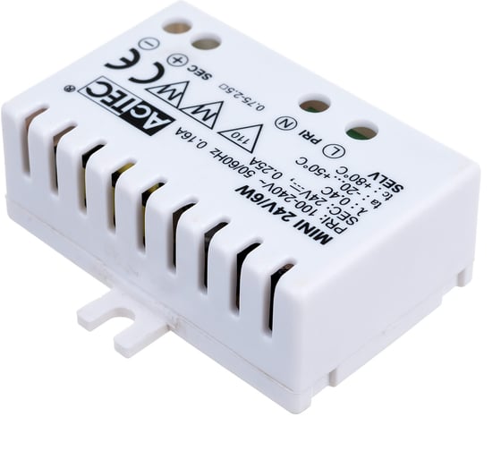 Блок питания AcTEC 24В, 6Вт, IP20, 0.25A, 50x32x18.5мм MINI24V/6W