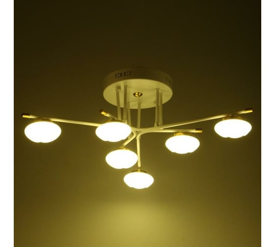 Люстра BayerLux 63417/6 LED 30Вт 4000К белый-золото 70х70х22 см 5043867