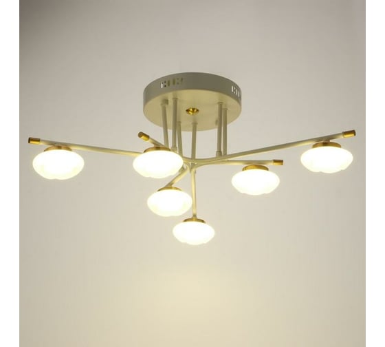 Люстра BayerLux 63417/6 LED 30Вт 4000К белый-золото 70х70х22 см 5043867