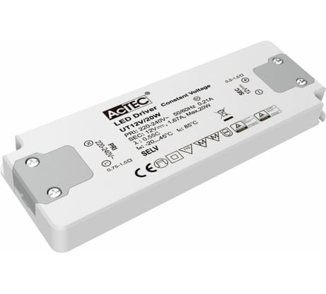Блок питания AcTEC 24В, 20Вт, IP20, 0.83A, 128x50x13мм UT24V/20W
