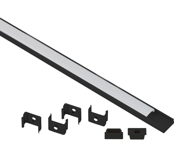 Комплект с накладным анодированным профилем ЭРА 1506Bset3 15x6мм 2м черный 3 шт Б0069403 1