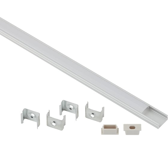 Комплект с накладным анодированным профилем ЭРА 1506set3 15x6мм 2м серебристый 3 шт Б0069399 1