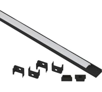 Комплект с накладным анодированным профилем ЭРА 1506B-set-5 15x6мм 2м черный 5 шт Б0069404