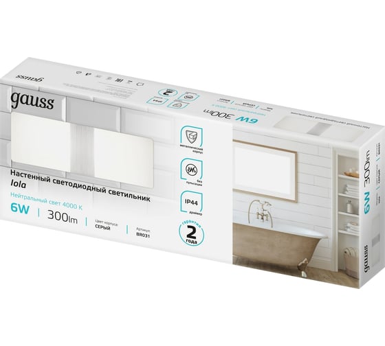 Настенный светодиодный светильник Gauss 6W 300Лм 200-240V 290мм LED BR031