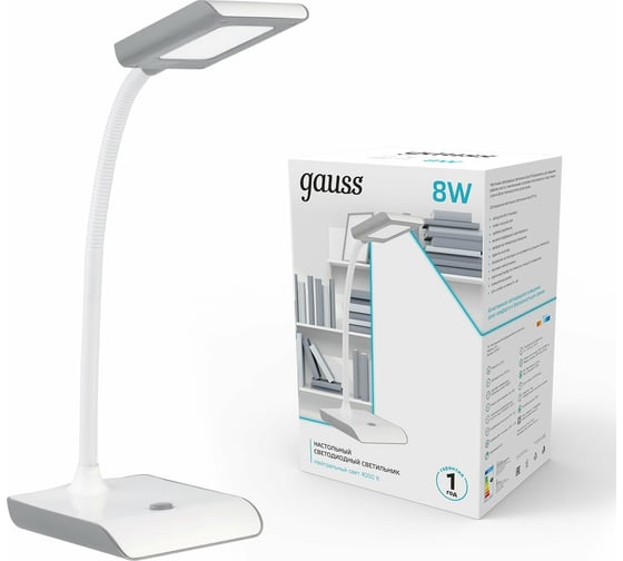 Светильник Gauss настольный модель GTL101 8W 550lm 4000K 220-240V белый с серым LED GT1011