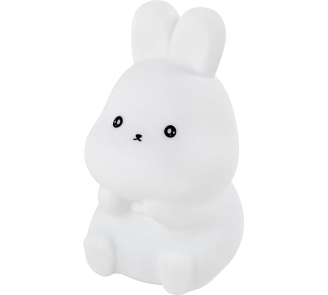 Ночник силиконовый DASWERK LED Зайчик 54x63x95 мм, белый свет/RGB, на батарейках (в комплекте) 238933