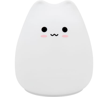 Ночник силиконовый DASWERK LED Котик 90x89x102 мм, белый свет/RGB, USB, аккумулятор 400 мАч 238935