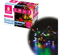 Электрогирлянда-нить комнатная Золотая сказка Стандарт 5м 50LED мультицвет, 220V контроллер 591345