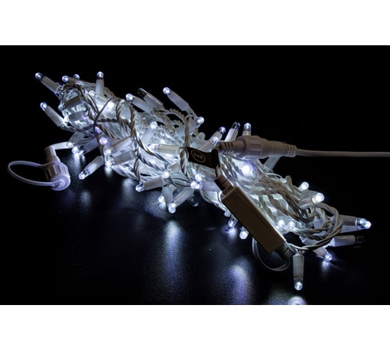 Гирлянда Нить TEAMPROF 10 м, 24В, флэш, БЕЛЫЙ, белая резина 2,3мм TPF-S10CF-24V-SRW/W 1