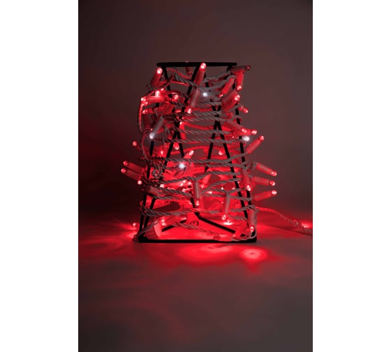 Гирлянда Нить TEAMPROF 10 м, 24В, флэш, КРАСНЫЙ, белая резина 2,3мм TPF-S10CF-24V-SRW/R 1