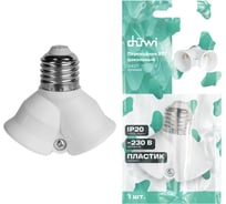 Переходник duwi Е27-2хЕ27 ПВХ белый 24640 4