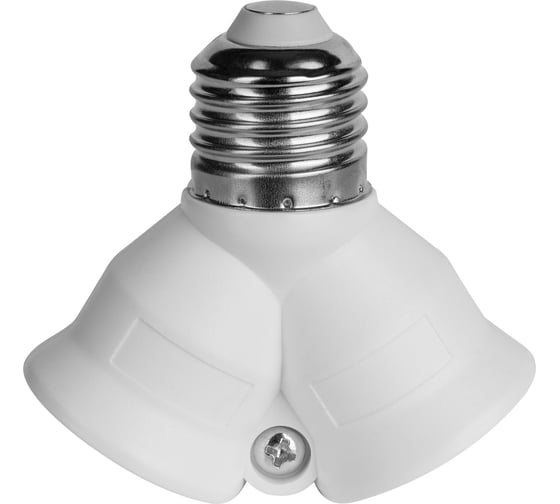 Переходник duwi Е27-2хЕ27 ПВХ белый 24640 4