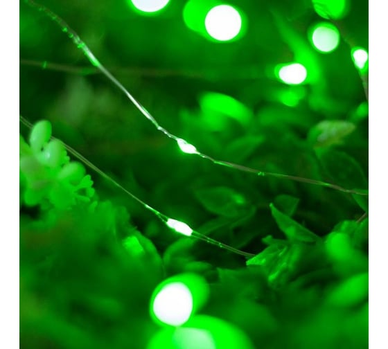 Нить Luazon ROSA IP44, 20 м, Н.С. LED-200-1.2VSOLAR, 2 режима, зеленый 4137028