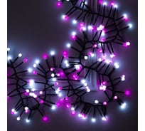 Уличная нить Luazon УМС, Мишура шарики Д4 м, Н.Т. LED-400-31V 8 режимов, белый/розовый 3649310