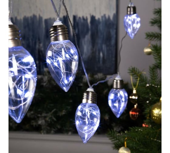Нить Luazon ROSA 3 м, с насадками Лампочки капля 8 см, IP20, Н.С. LED-80-12V, 8 режимов, белый 6929850