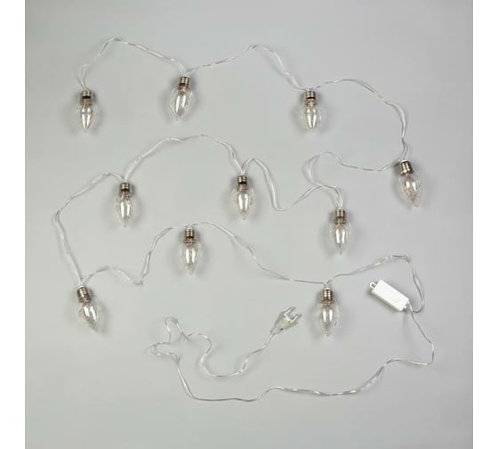Нить Luazon ROSA 3 м, с насадками Лампочки капля 8 см, IP20, Н.С. LED-80-12V, 8 режимов, белый 6929850