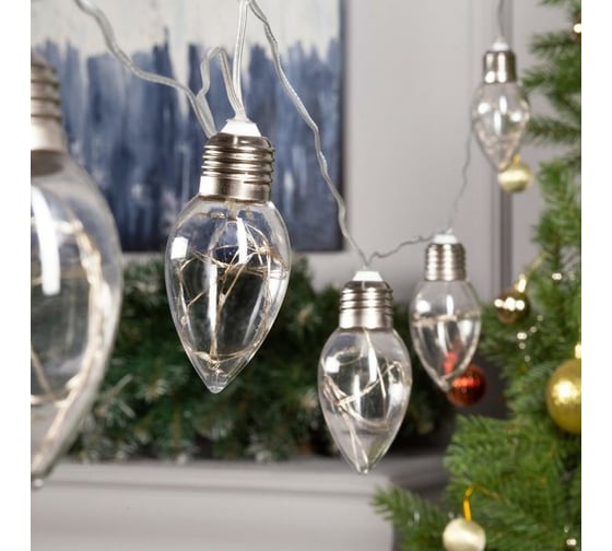 Luazon НИТЬ ROSA. 3 м, с насадками Лампочки капля 8 см, IP20, Н.С. LED-80-12V, 8 режимов, синий 6929852