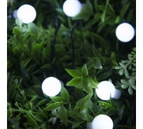 Нить Luazon DECOR Шарик IP44, 4.5 м, Н.Т. LED-30-1.2VSOLAR, 2 режима, белый 4137038