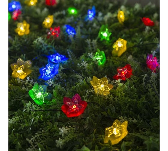 Нить Luazon DECOR. Лилия IP44, 4.5 м, Н.Т. LED-30-1.2VSOLAR, RGRB 4137046