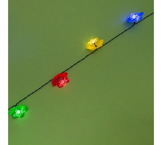 Нить Luazon DECOR. Лилия IP44, 4.5 м, Н.Т. LED-30-1.2VSOLAR, RGRB 4137046