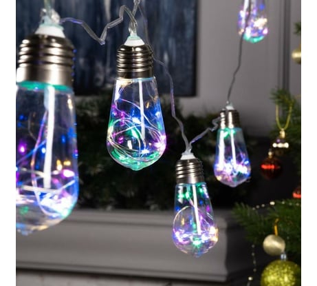 Нить Luazon ROSA 3 м, с насадками Лампа 8 см, IP20, Н.С. LED-80-12V, 8 режимов, мульти 6929846