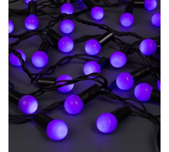 Нить Luazon DCR IP44, Шарики, d=1.5, см 20 м, Н.Т. LED-200, 8 режимов, фиолет 185547