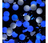Нить Luazon DCR IP44, Шарики, d=1.5 см, 20 м, Н.Т. LED-200, моргает, белый/синий 1080046