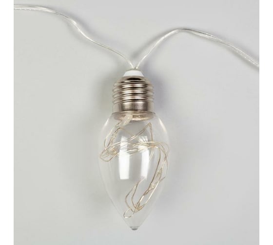 Нить Luazon ROSA 3 м, с насадками Лампочки капля 8 см, IP20, Н.С. LED-80-12V, 8 режимов, теплый белый 6929851
