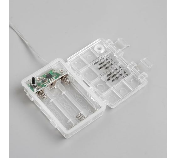 Нить Luazon ROSA IP65, 5 м, Н.С. LED1608-50-4.5V, ААx3 не в комплекте, 8 режимов, теплый белый 5198334